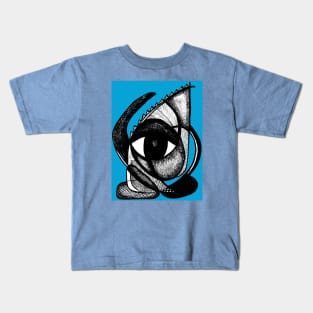 "I see you" - African Symbolic Surrealist Art - Blue Kids T-Shirt